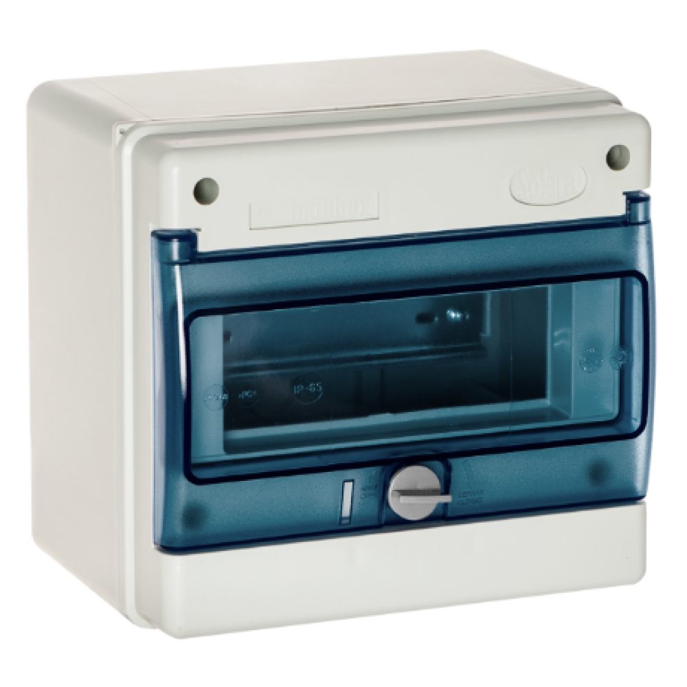 CAJA PORTÁTIL AMARILLO DE GOMA MACIZA EVERGUM CON RIEL DIN DE 12 MODULOS C/BORNERA AMARILLO IP44