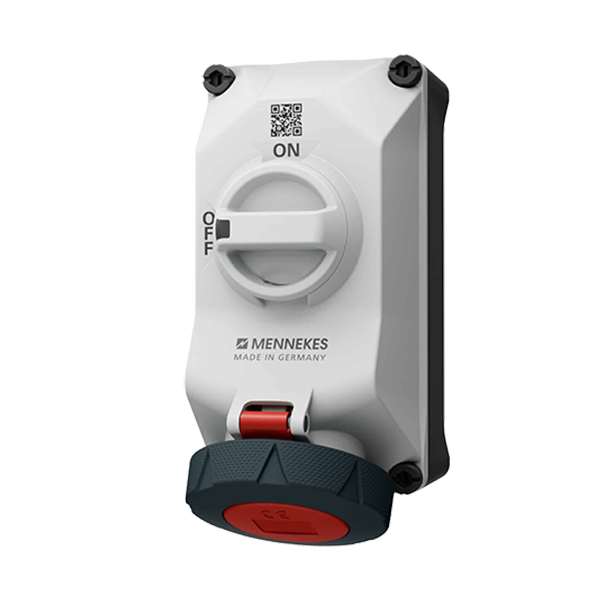 TOMA VISIBLE 63AMP 3P+T 690V C/INTERRUP. POR ENCLAVAM. MECÁNICO NEGRO 5H IP67 XCONTACT