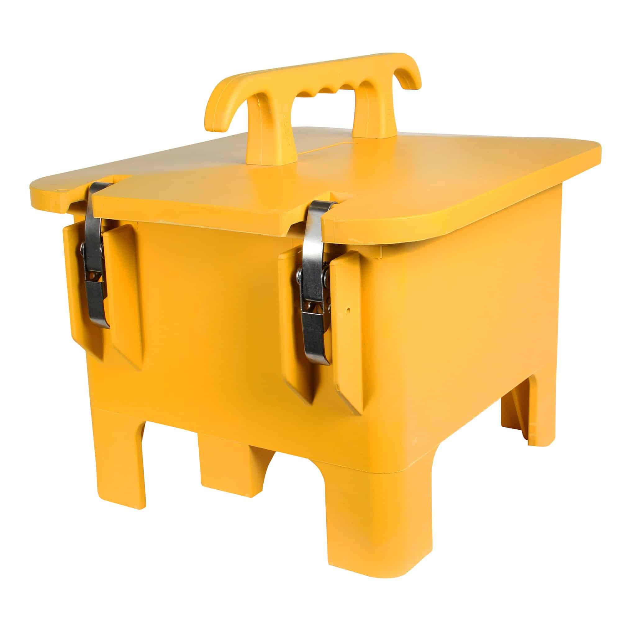 CAJA PORTÁTIL AMARILLO DE GOMA MACIZA EVERGUM CON RIEL DIN DE 12 MODULOS C/BORNERA AMARILLO IP44