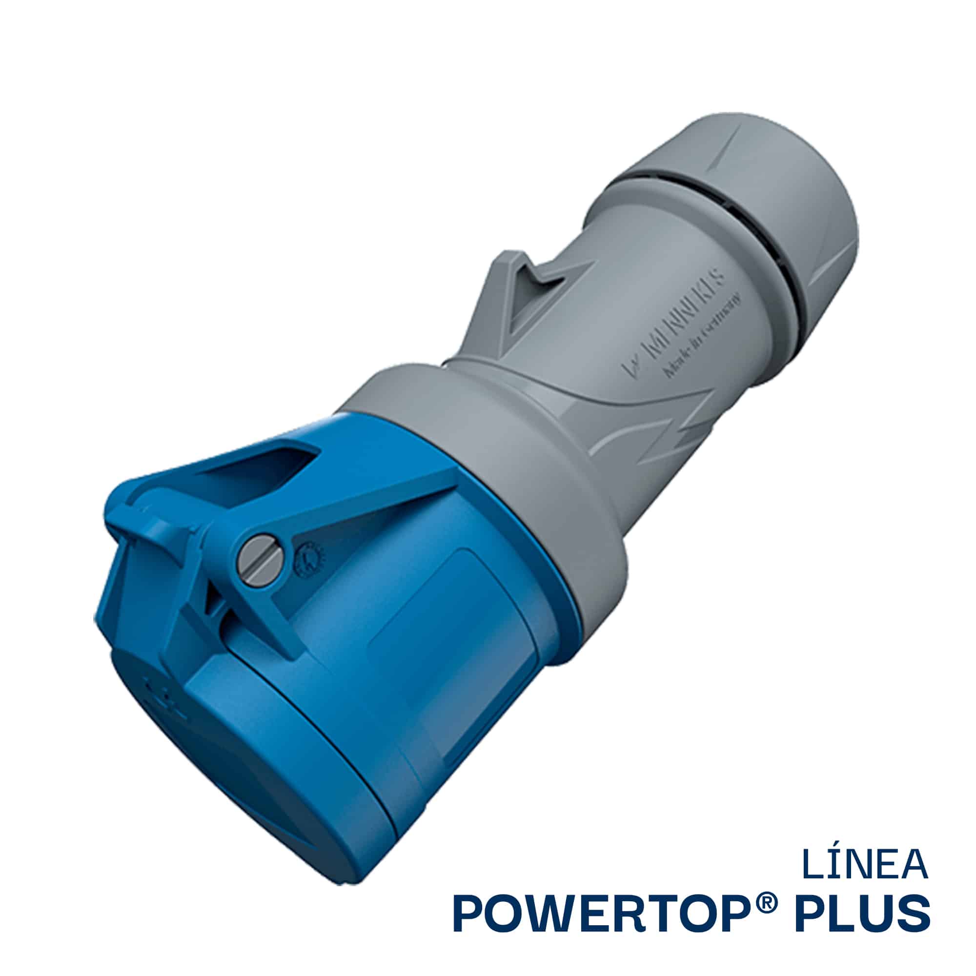 TOMA AEREO 16AMP 2P+T 250V AZUL 6H IP44 POWERTOP PLUS (2 CUERPOS) REEMPLAZO 510