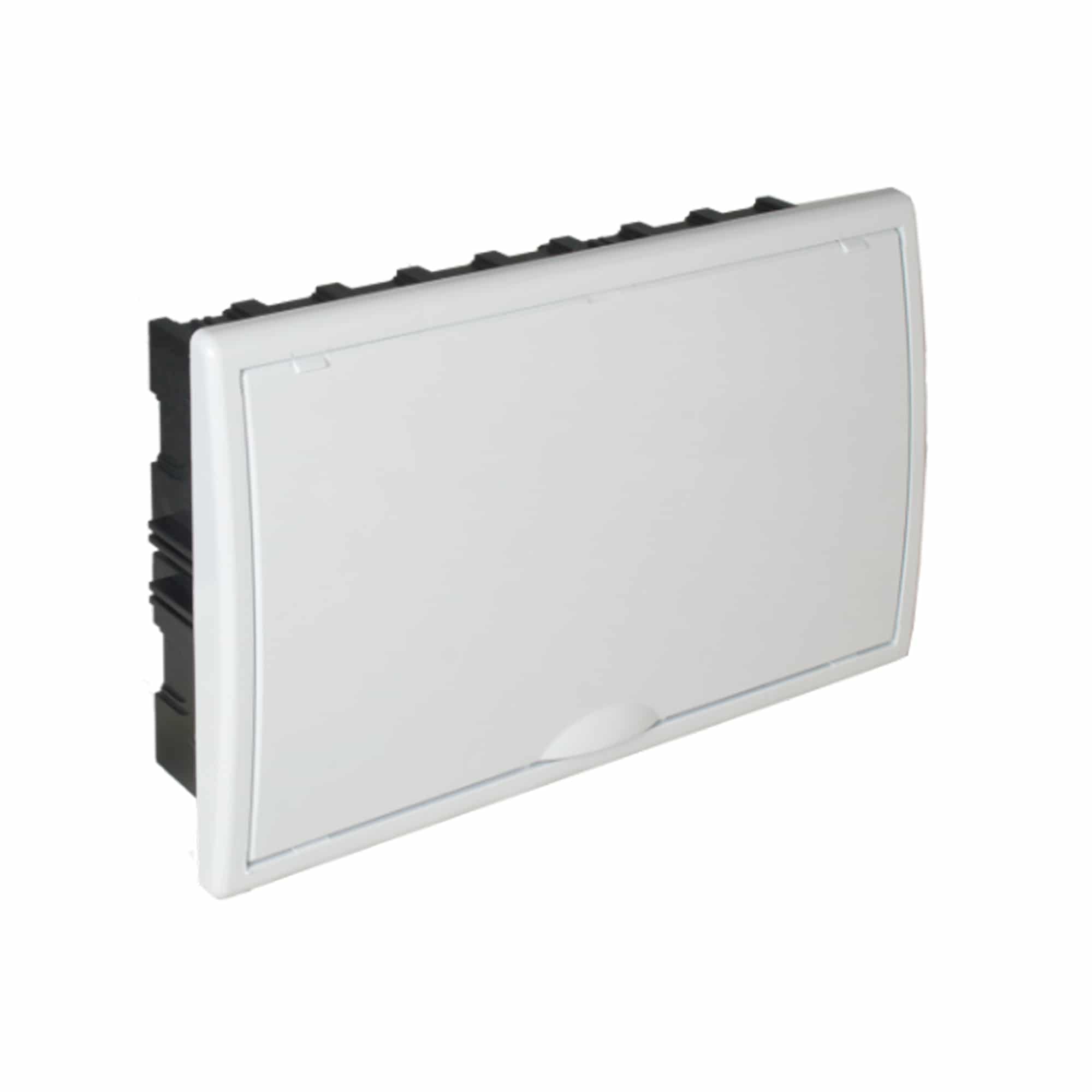 TABLERO EMPOTRADO TERMOPLÁSTICO, 22P, PUERTA FUMÉ VERTICAL, 450x222x72mm