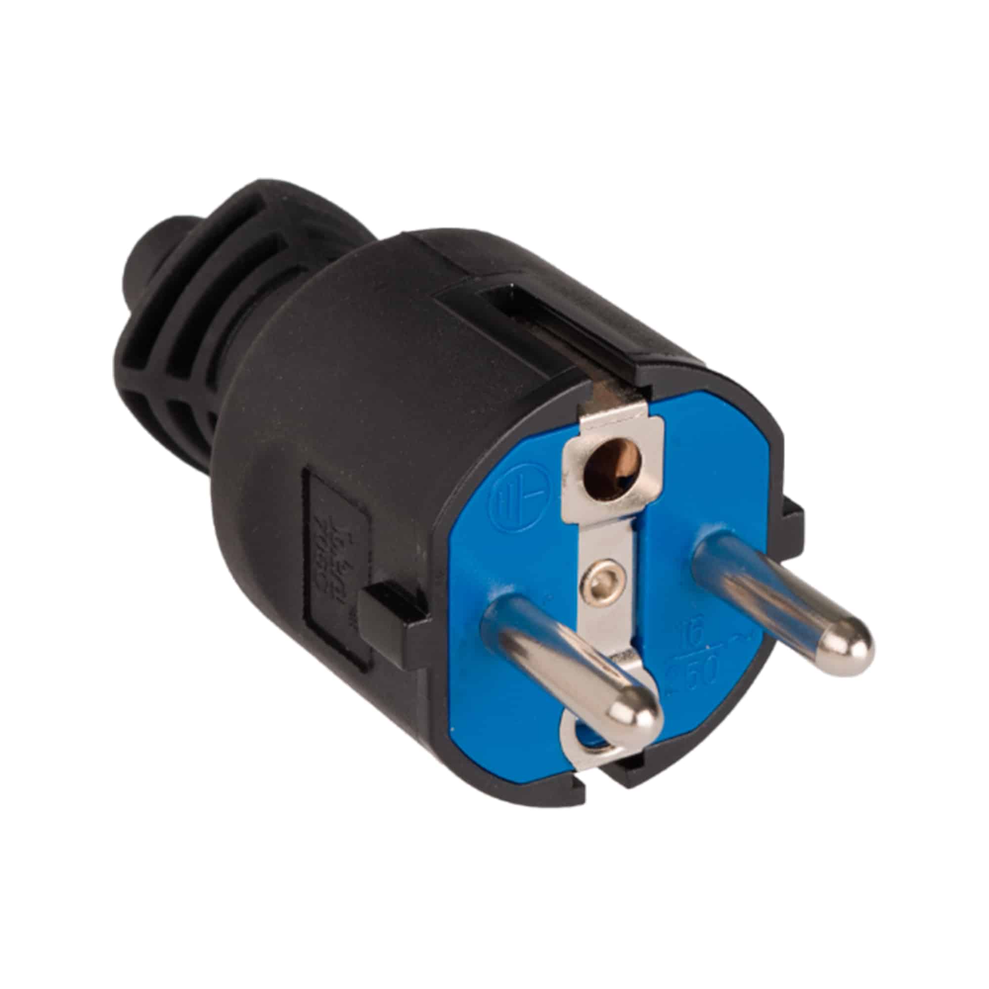 ENCHUFE 2 PATAS 15A 125V PVC-CAUCHO NEGRO